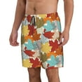 thumbnail image 2 of Pofeuu Fall Maple Leaves Prin Men's Swim Trunks Quick Dry Bathing Suit Swimming Board Shorts Mesh Lining Beach Swimwear-X-Large, 2 of 6