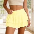 thumbnail image 2 of Skirts for Women Skirt Category Lace Tiered Skirt For Everyday Wear With Flirty Ruffle And Elegant A Line Yellow L, 2 of 6