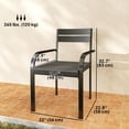 thumbnail image 2 of 2-Piece Grey Outdoor Dining Chairs - Aluminum Frame, Cushioned Patio Seating for Deck, Balcony & Garden - Stackable Design, 32.7" H, 2 of 7