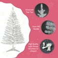 thumbnail image 6 of Mayhihi 4FT Silver Tinsel Artificial Christmas Tree with Lights, Indoor & Outdoor Christmas Tree with 50 Warm White Lights, Xmas Pine Tree for Home Office Party Decor, 6 of 8