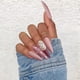 thumbnail image 2 of blue Prensa brillante en uñas extralargas con diseños, pegamento falso de ataúd rosa desnudo en las uñas, uñas adhesivas para mujeres, uñas gruesas, uñas acrílicas presionadas par, 2 of 5