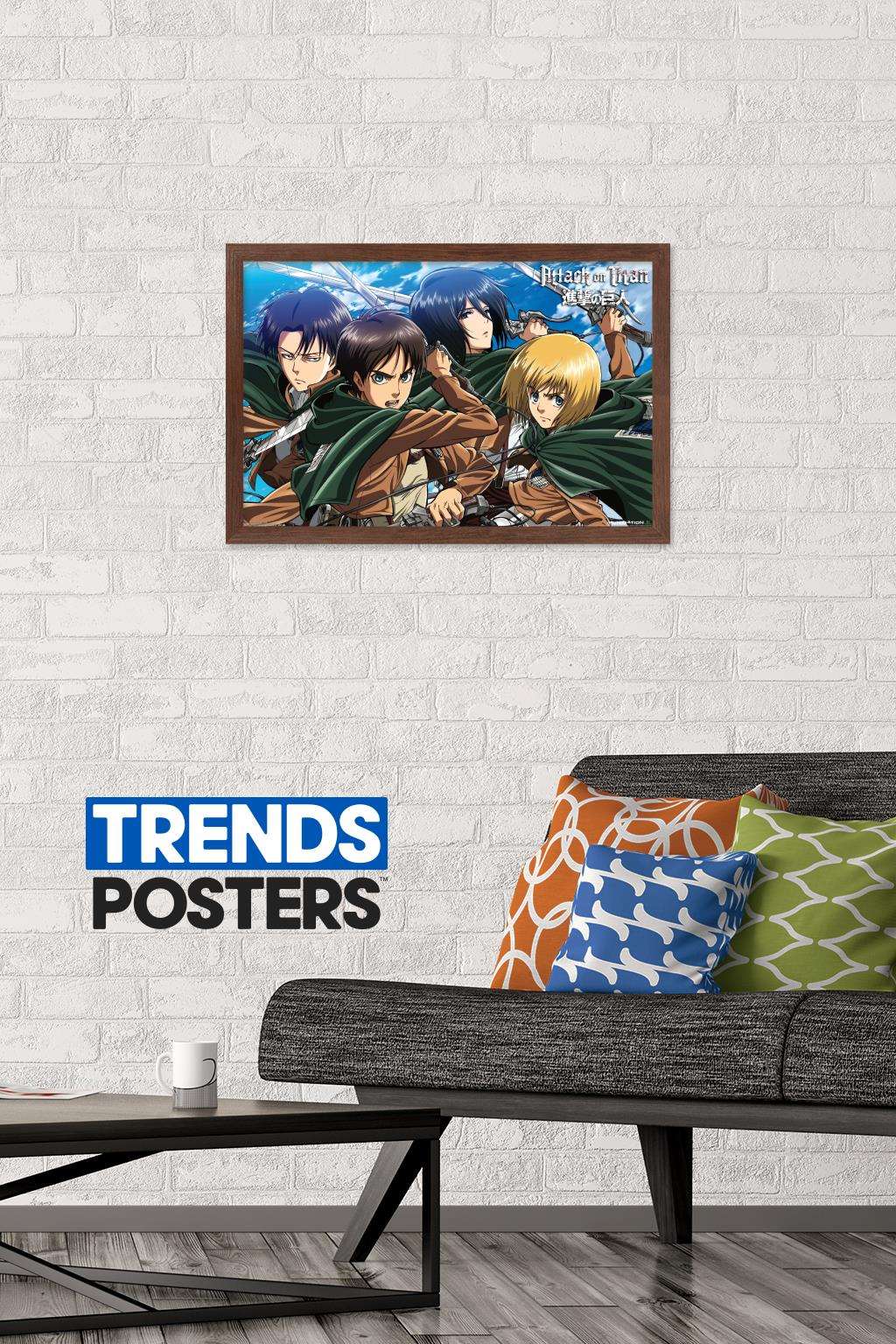 Attack on Titan - Swords Wall Poster, 14.725" x 22.375", Framed