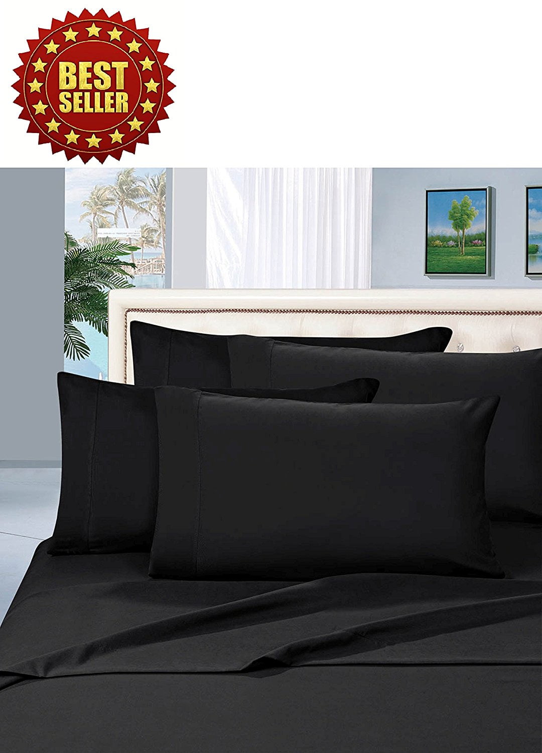 1800 Series 4Piece Bed Sheet Set, Deep Pocket up to 16 inch, Split