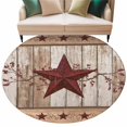 thumbnail image 2 of Red Texas Star Vintage 8' Round Area Rug, Farmhouse Berry Brown Wooden Washable Non-Slip Large Circle Rugs for Living Room Bedroom, Soft Low Pile Rug Carpet for Dining Room Kitchen Farmhouse, 2 of 9