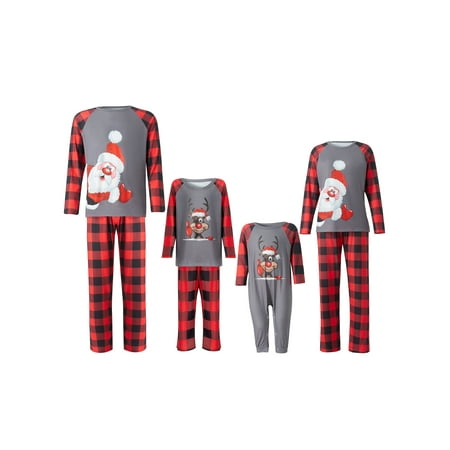 

Ma&Baby Family Christmas Pjs Matching Sets Jammies for Adult Kids Holiday Xmas Sleepwear