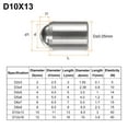 thumbnail image 2 of Uxcell 10pcs Ball Point Spring Plunger 10x13mm 304 Stainless Steel No Step Ball Plunger, 2 of 5