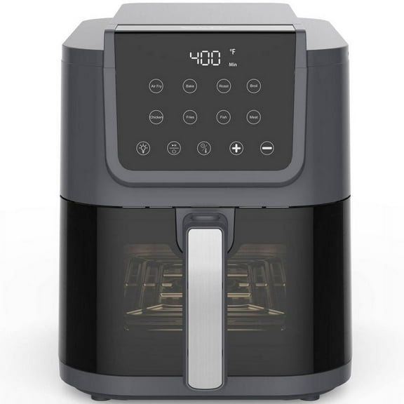 Sur La Table Kitchen Essentials 5qt Air Fryer - Cool Gray: 1700W, Digital Control, Nonstick, Dishwasher-Safe, Recipes Included