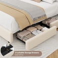 thumbnail image 5 of Queen Size Bed Frame with Storage Drawers, Upholstered Boucle Platform Bed with Adjustable Headboard, Heavy Duty & Noise Free, No Box Spring Needed, 5 of 6