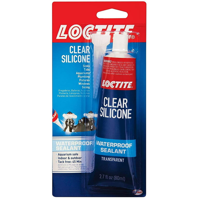 Loctite Clear Silicone Waterproof Sealant 2.7-Ounce Tube (3 Pack)