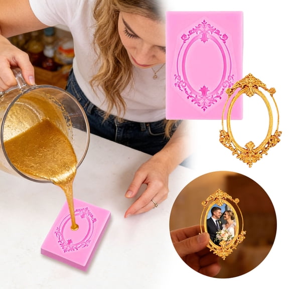 DIY Silicone Mold for cResin Art - Flexible Mold for Photo Frames, Pendants & Home Decor, Non-Stick Food-Grade Silicone for Crafts