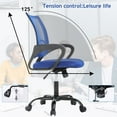 thumbnail image 3 of Dkelincs Mesh Office Chair Computer Desk Chair with 360° Casters & Armrest, Blue, 3 of 7