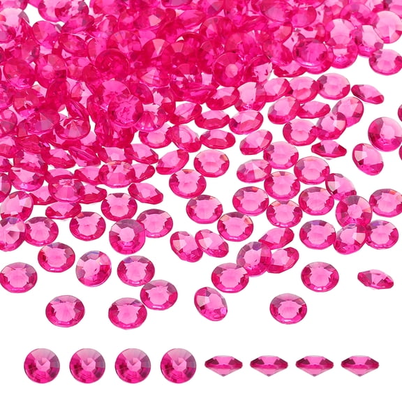 Uxcell 1000 Pcs Wedding Table Scatter Confetti Fake Crystals, Acrylic Diamonds Rhinestones Vase Fillers Gems for Crafts, Table Centerpiece Decor, Bridal Shower Party (Rose Red, 8mm)