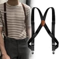 thumbnail image 1 of Tirantes para hombre Yinane tirantes de trabajo Ajustables casuales cómodos para hombres pantalones de construcción banda negro, 1 of 8