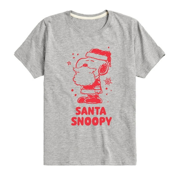 Peanuts - Christmas - Santa Snoopy Dressed In Red - Toddler & Youth Short Sleeve Graphic T-Shirt