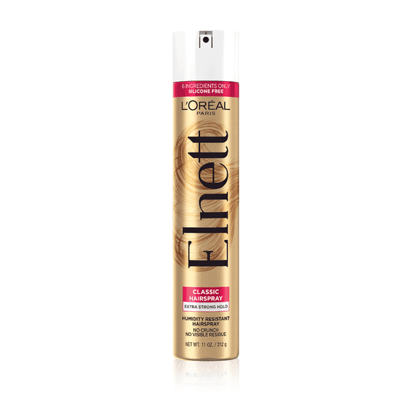 L'Oreal Paris Elnett Satin Aerosol Hairspray, Extra Strong Hold, Humidity Resistance, 11 oz