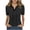 Black, variant on Women Button Down Collared Short Sleeve Polka Dot Top Casual Basic Fashion Comfy Slim Tops Blouse, Green XXL