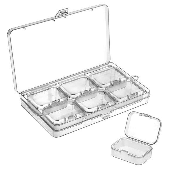 Large Bead Organizer Box with 6 Small Boxes Inset, Organizers and Storage Plastic Cases, New