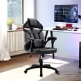 thumbnail image 2 of Aspect Adjustable Racing Gaming Chair in Black Faux Leather and Mesh with Lumbar Support Pillow, 2 of 7