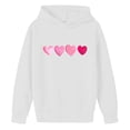 thumbnail image 3 of Eltusu Girls Valentines Hoodies, Comfort Loose Fit Heart Graphic Long Sleeve Pullover Sweatshirts White Size 11-12 T, 3 of 4