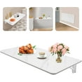 thumbnail image 3 of Wall Mounted Folding Table Floating Wall Desk for Small Spaces Functional Hanging Desk Laundry Table for Home Office Study Work Bench Kitchen Dining 31.5 x15.75in, 3 of 9