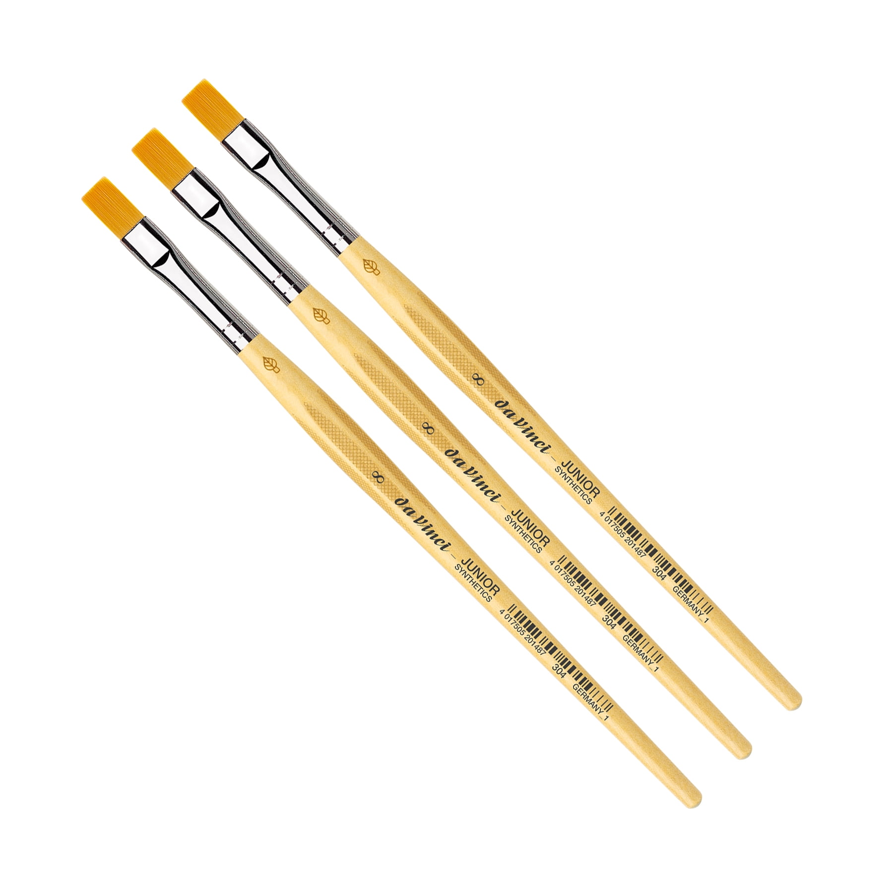 da Vinci JUNIOR Synthetics Student Brush, Synthetic, Tempera, Round, Series 304, Size 8, Pack of 3