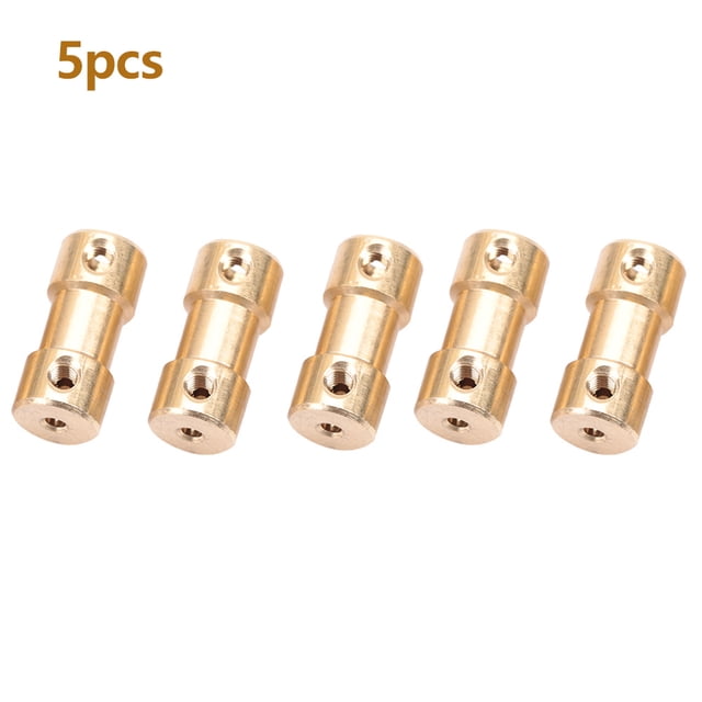 Motor Copper Shaft Coupling, 5pcs Metal Coupler Sleeve Transfer Joint Adapter for Model Cars, Ships, Robots, Motor Copper Sleeve Coupler Connector