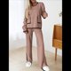thumbnail image 4 of Conjunto de 2 Piezas para Mujer: Jersey de Punto de Larga Informal y Pantalón de Pierna . Conjunto Deportivo para Estar en Casa. Color Caramelo L, 4 of 10