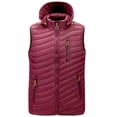 thumbnail image 2 of Busydd Men's Outerwear Vests with Hood Sleeveless Solid Color Puffer Vest Casual Lightweight Warm Winter Vest Trendy Oversized Zipper Puffy Vest Plus Size Vest Jacket with Pocket M-5XL, 2 of 3