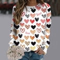 thumbnail image 2 of Wovix Womens Daily Valentine's Day Print Sweatshirt Crewneck Pullover Casual Long Sleeve Workout Shirts Loose Anniversary Tops, 2 of 4
