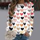 thumbnail image 2 of Gibobby Sudadera Mujer Moda Sudadera de cuello redondo con estampado diario del Día de San Valentín para mujer, de ajuste de cuello redondo, camisetas informales de manga larg(Blanco, XXL), 2 of 4