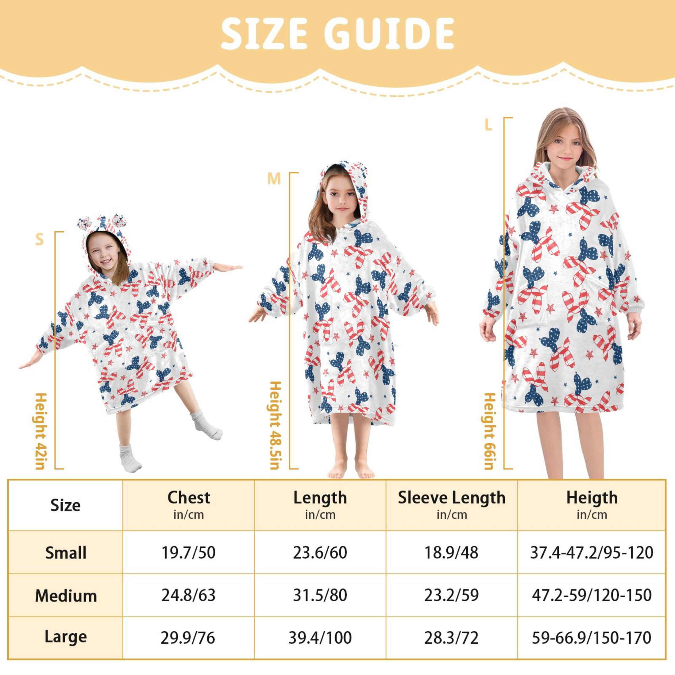 joogoo Blanket Hoodie for Balloon Dogs Oversize Sweatshirt 3-14 YR L