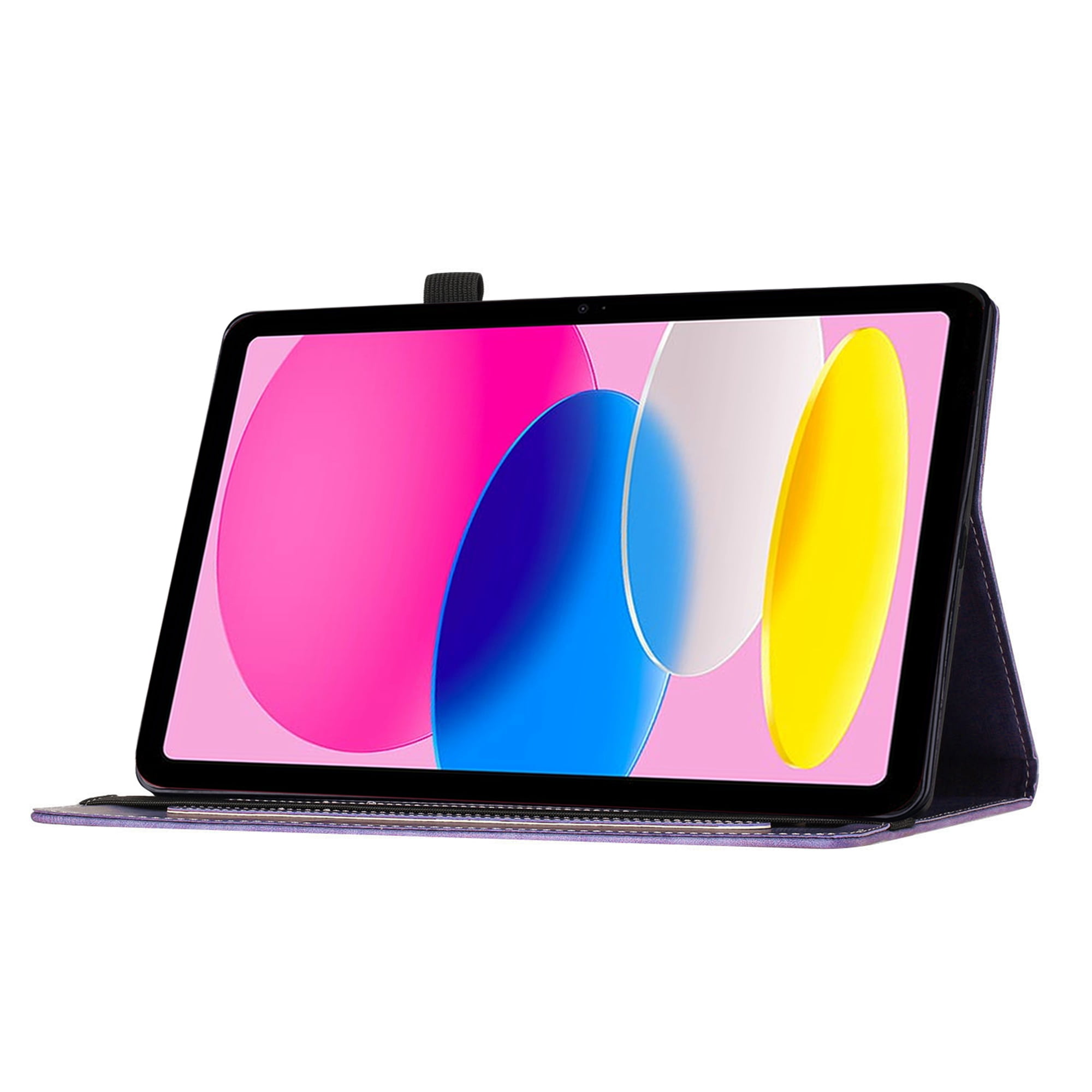 Dteck Folio Case for iPad Pro 13 Inch 2024, iPad Pro 13 (M4) Case PU Leather Embossed Butterfly & Cat Pattern Card Holder Folio Cover with Pencil Holder, Multi-Angle Viewing Stand,Purple