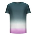 thumbnail image 4 of VERUGU Mens Tops Fashion Gradient Color Print Short Sleeve Graphic Pullover Outdoor Daily Round Neck T-Shirts Spring Summer Clothing Apparel Navy XL, 4 of 5
