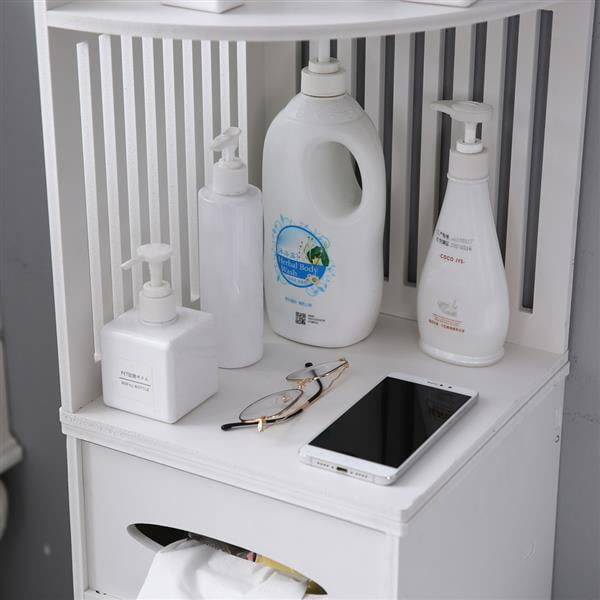 Small Bathroom Cabinet, Towel Storage Shelf for Paper Holder