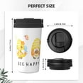 thumbnail image 3 of Uemuo Bee Happy Sunflower Gnomes Print Carry Insulated Coffee Mug, Travel Mug with Hidden Handle, Insulated Coffee Flask, Leak-proof Travel Mug Insulated Mug for Office, 3 of 8