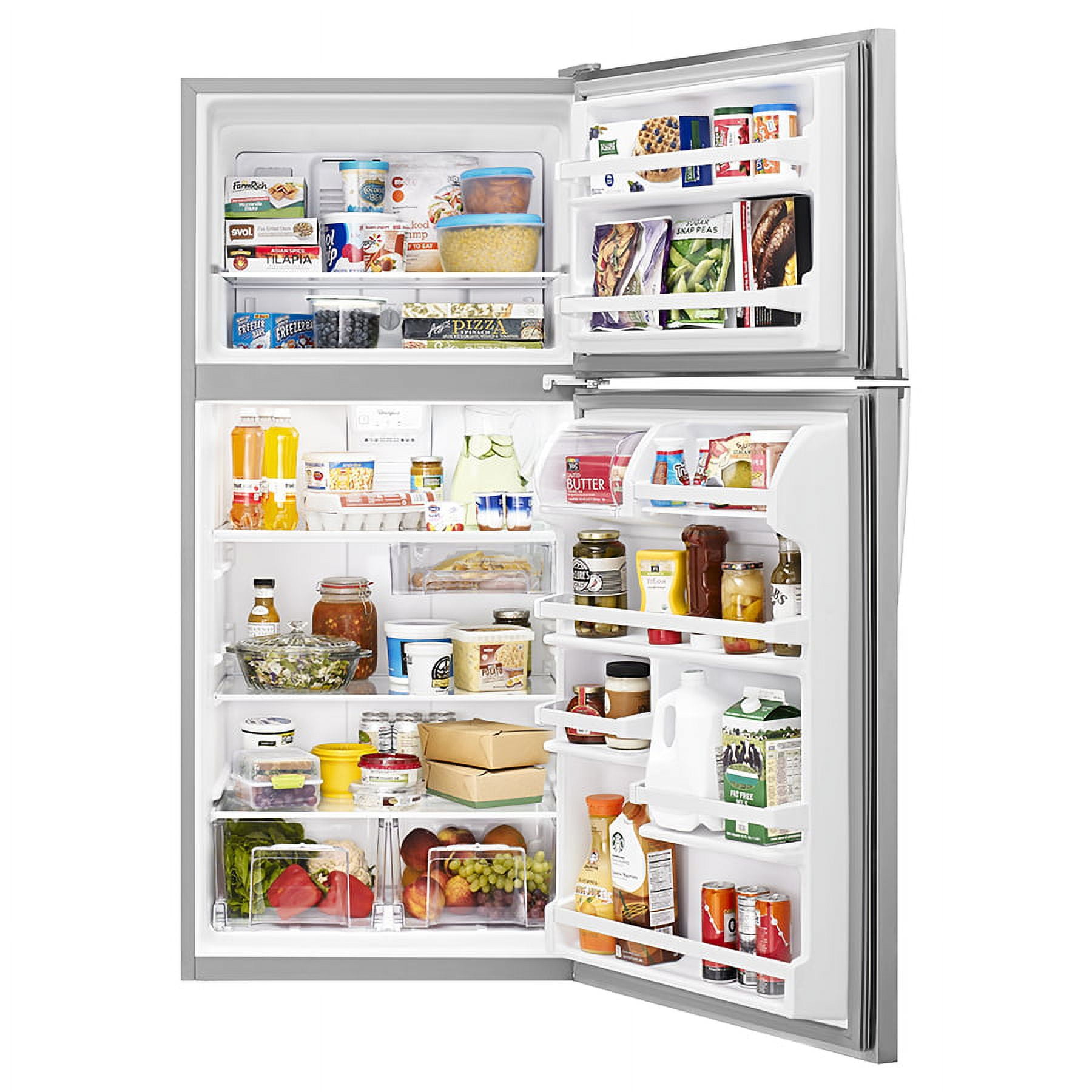 Whirlpool WRT318FZDM: 30-inch Wide Top Freezer Refrigerator - 18 cu. ft - Stainless Steel.