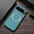 thumbnail image 2 of Decase for Google Pixel 9 / 9 Pro Case Compatible with Magsafe,Google Pixel 9 / 9 Pro Phone Case Soft Silicone Bumper Luxury Fabric Texture Business Cover,Green, 2 of 4