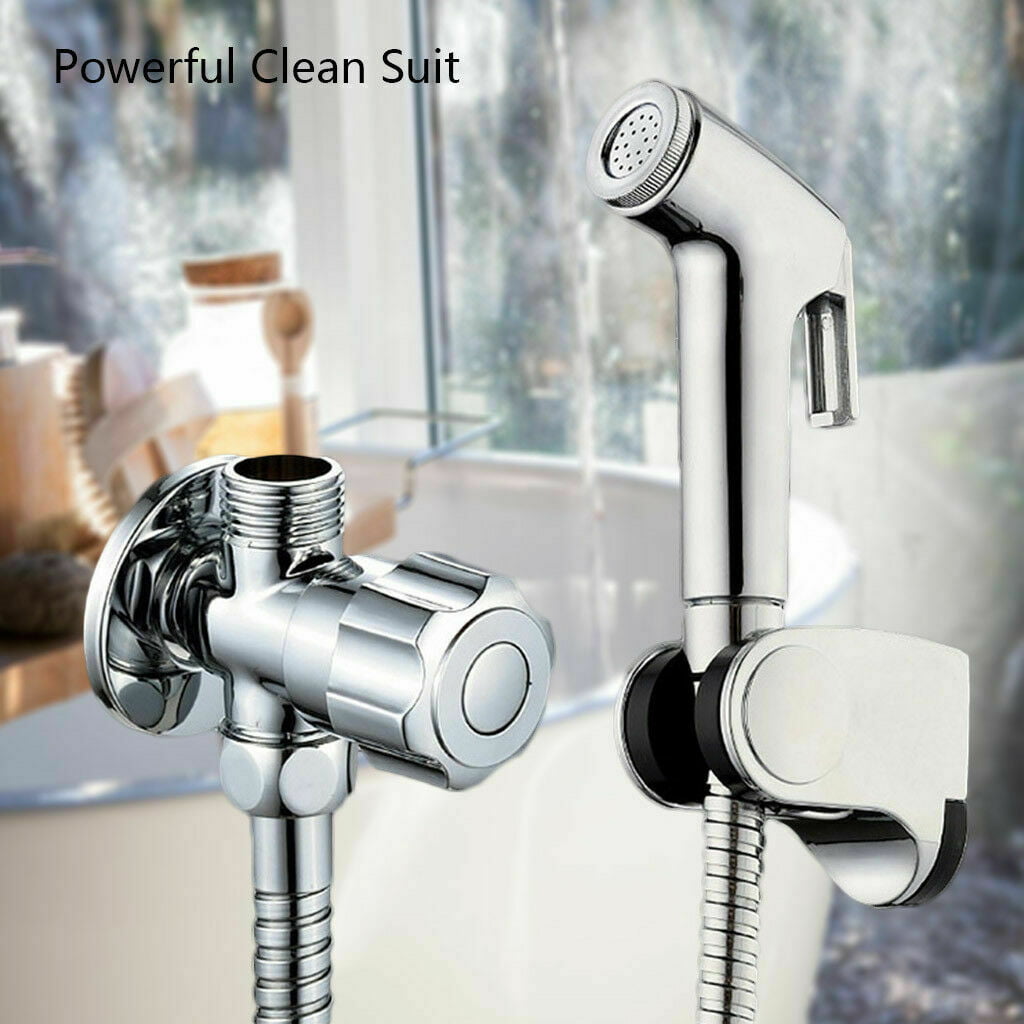 Chrome Douche Toilet Portable Bidet Shower Set Brass Hot and Cold Water Faucet