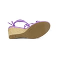 thumbnail image 3 of BLISSFUL STEP Women's Sandals Wedge Heels Strappy Lace up Sandals, 3 of 8