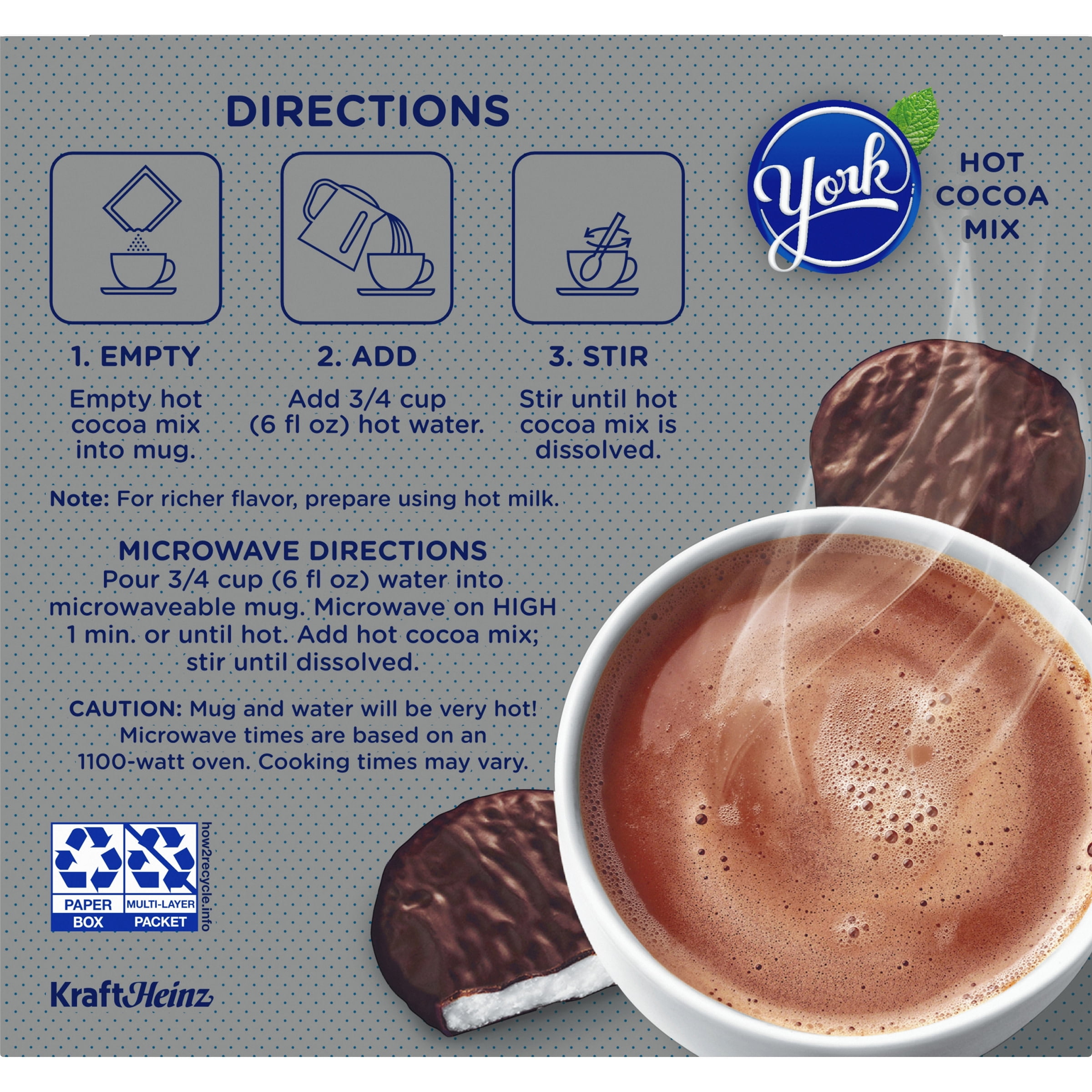 Hershey's York Peppermint Chocolate Hot Cocoa Mix, 6 ct Packets
