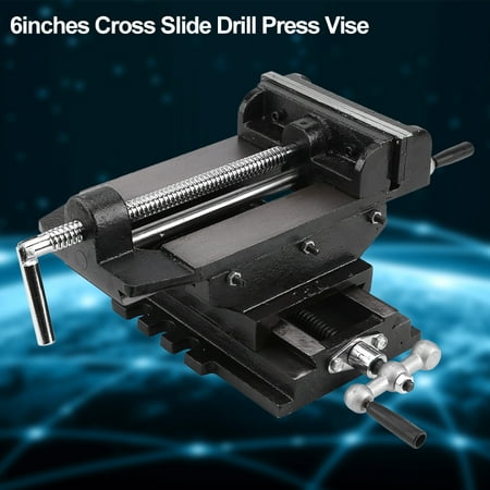 - Hilitand 6inches Cross Slide Drill Press Vise Metal Milling Vice Holder Clamping Bench Mount, Machinist Vise, Milling Vise