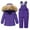 Purple, variant on Odeerbi Toddler Boys Girls Ski Sui Waterproof Snowsuits Winter Down Jacket 2025 Fashion Solid Color Down Jackets Keep Thickening Warm Outdoor Coat Jumpsuit Set Black 3-4 Years