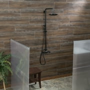 Palisade 46.7in x 7.2in Vinyl Plank Shower Kit in Oak Mocha