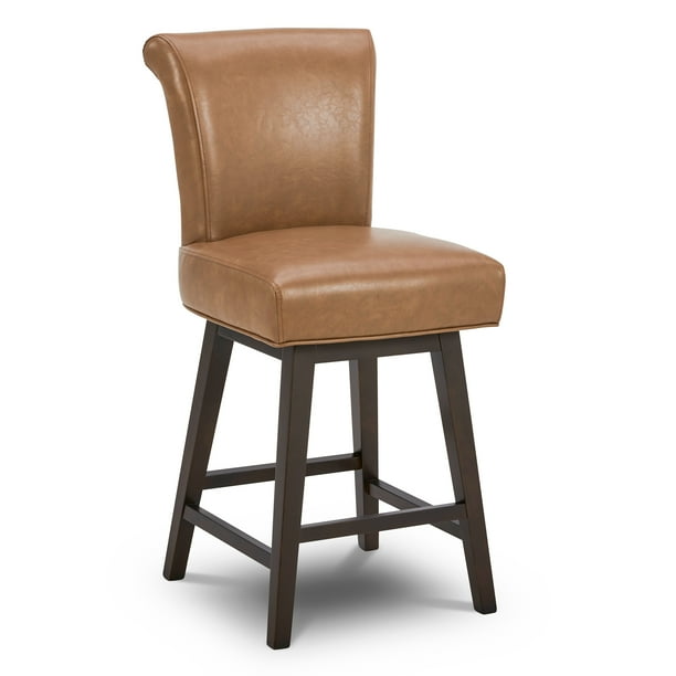 CHITA Swivel Counter Height Bar Stools with Faux Leather, 26 inch