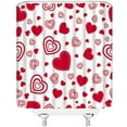 thumbnail image 3 of Valentine''s Day RV Shower Curtain Small Stall,Red Heart Love Couple Sweet Romantic Bathroom Decor Curtain with Hooks,, 3 of 6
