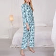 thumbnail image 5 of Wukai Black White Gray Rabbit Print Women's Pajama Set - Soft Long Sleeve Sleepwear for Comfort and Style-Small, 5 of 9
