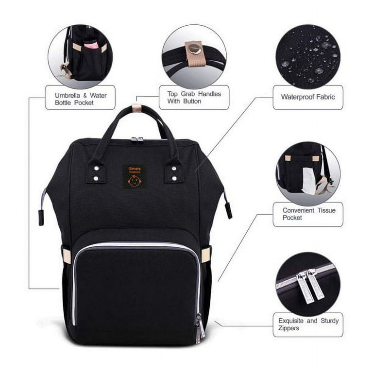 Diaper Bags for Mom Dad Baby Girls Boy, Cute Mult Diaper Nappy Bag Travel  Back Pack,Waterproof Maternity Changing Bag Baby Stuff with USB Charging