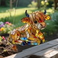 thumbnail image 6 of Tarmeek Highland Cow Suncatcher with Butterflies, 2D Stained Acrylic Style Window Hanging, Farm Animal Sun Catcher Panel Ornament for Farmhouse, Garden, Home Decor, Highland Cow Gifts for Cow Lovers, 6 of 6