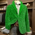 thumbnail image 5 of Carnival Blazer for Men Corduroy Sequins Print Holiday Party Jacket Two Button Slim Fit Business Office Blazers with Pockets, 5 of 5