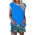 thumbnail image 2 of Uootdi 2 Piece Outfits for Women Floral Print Top and Shorts Set Casual Loose Fit Lightweight Soft Comfy Summer Set Gift, 2 of 6